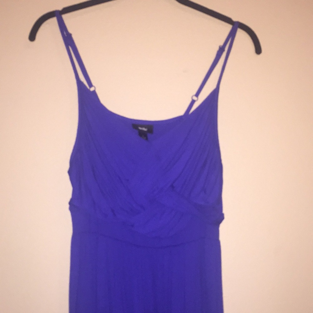 Violet~blue midi dress.
